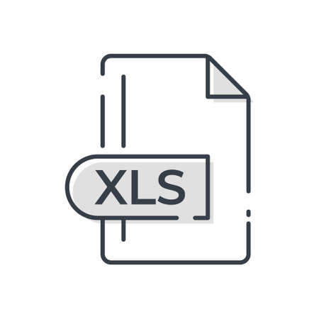 XLS File Format Icon. XLS extension line icon.のイラスト素材