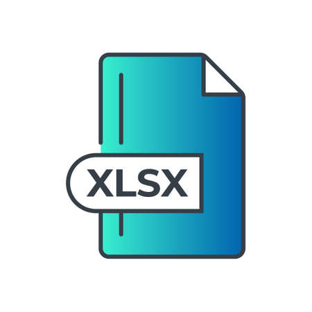 XLSX File Format Icon. XLSX extension gradiant icon.のイラスト素材
