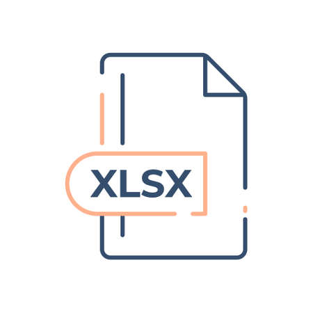 XLSX File Format Icon. XLSX extension line icon.のイラスト素材