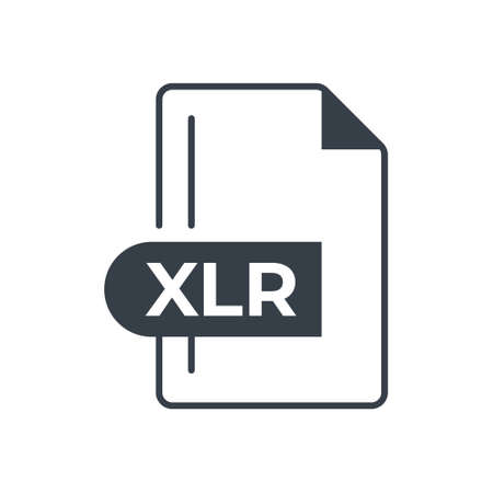 XLR File Format Icon. XLR extension filled icon.のイラスト素材