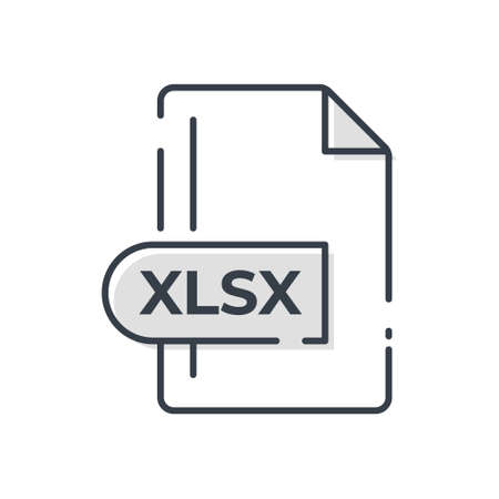 XLSX File Format Icon. XLSX extension line icon.のイラスト素材