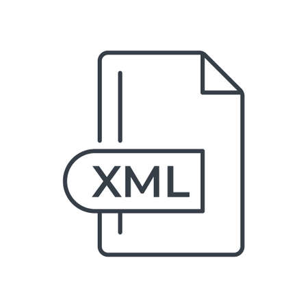 XML File Format Icon. XML extension line icon.のイラスト素材