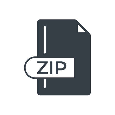 ZIP File Format Icon. ZIP extension filled icon.のイラスト素材