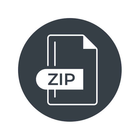 ZIP File Format Icon. ZIP extension filled icon.のイラスト素材