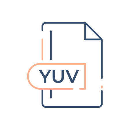 YUV File Format Icon. YUV extension line icon.のイラスト素材