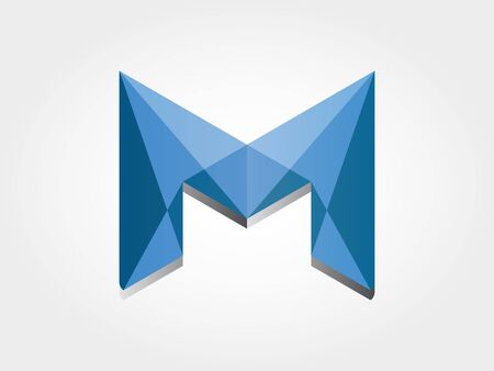 3D Geometric Letter M Iconのイラスト素材