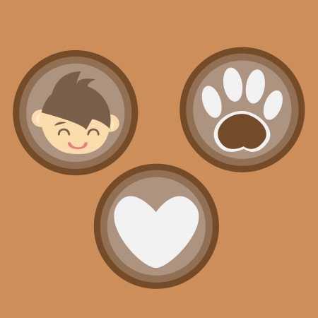 i love Pet Label, Vector cartoonsのイラスト素材