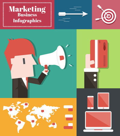 Marketing Business,Vector Infographic Elementsのイラスト素材