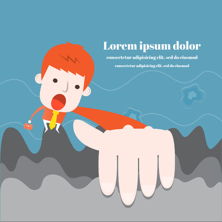Businessman is going to fall ,Vector cartoon businessのイラスト素材