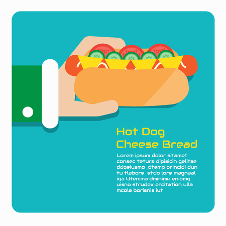 Hot dog cheese bread ,Vector cartoon businessのイラスト素材
