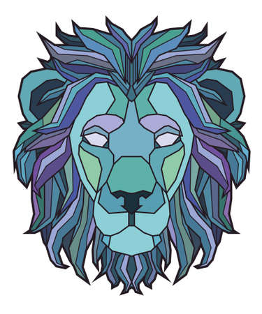 Stylized vector illustration of lion's headのイラスト素材