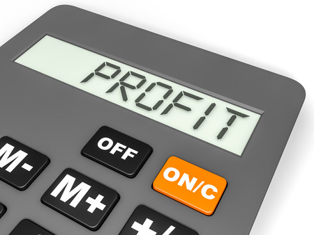Calculator with PROFIT on display on white . 3D illustration.の写真素材