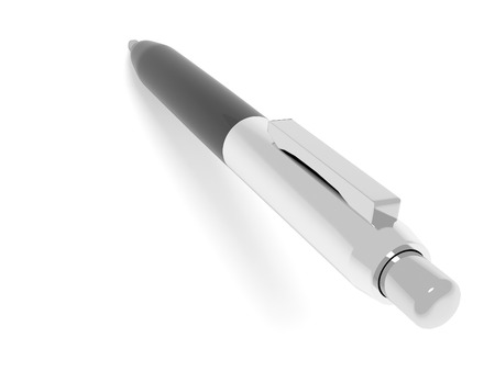 Ball point pen on white background. 3D illustration.の写真素材