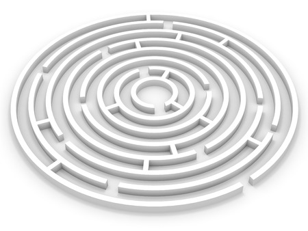 White round maze. 3D illustration.の写真素材