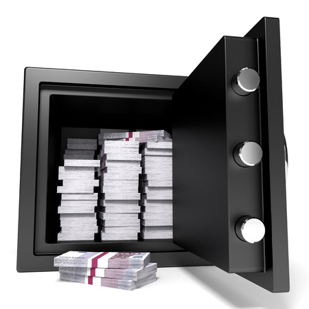 Safe and money. 3D illustration.の写真素材