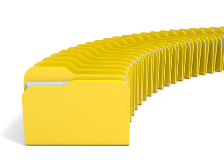 Row of  folders icon. 3D illustration.の写真素材