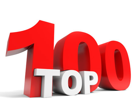 Top 100. One hundred. 3D illustration.