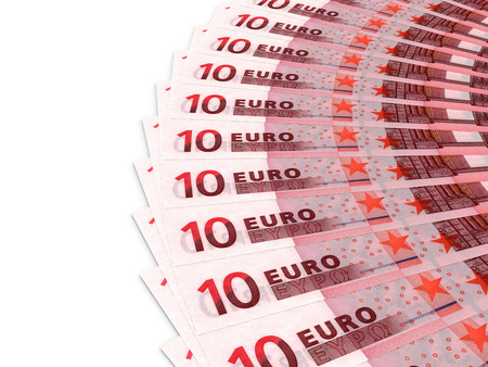 Money fan. Ten euros. 3D illustration.の写真素材