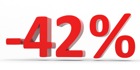 Discount 42 percent off sale. 3D illustration.の写真素材