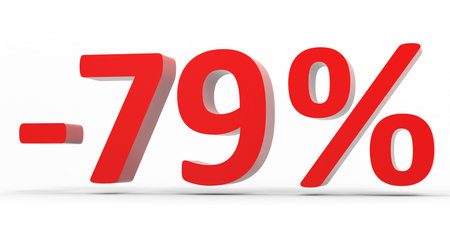 Discount 79 percent off sale. 3D illustration.