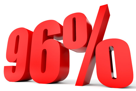 Discount 96 percent off. 3D illustration on white background.の写真素材