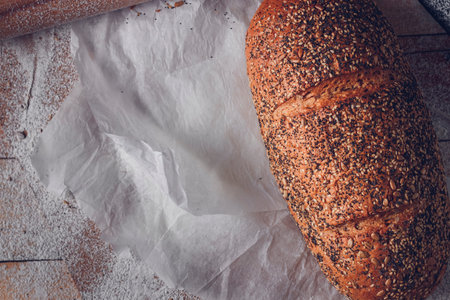 Close-up of bread with seeds and seeds