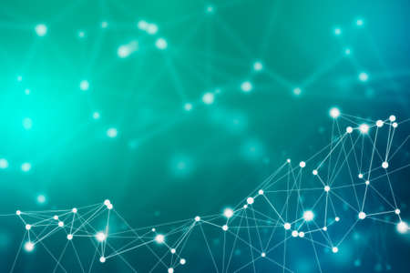 Connection technologies backdrop. Wireless concept. 3D Rendering. Abstract connected dots.の写真素材