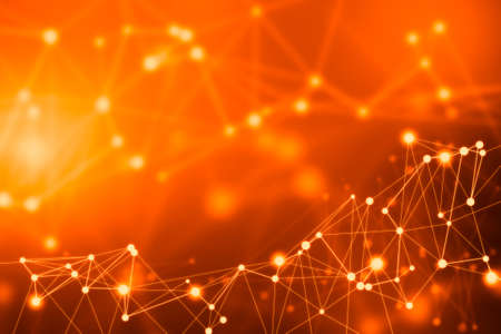Connection technologies backdrop. Wireless concept. 3D Rendering. Abstract connected dots.の写真素材