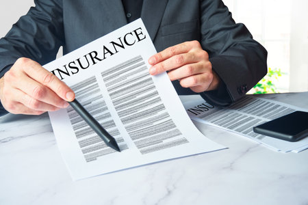 Insurance agent showing a contract to sign. Concept of medical, home, car, life and mortgage...
