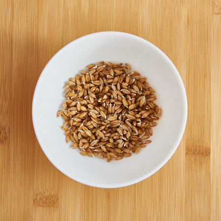 Wheat germ in a white bowlの写真素材