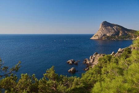 Scenic sea landscape of the coast of Crimea, Black Sea.の写真素材
