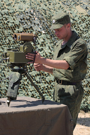 ZHUKOVSKY, RUSSIA - JUL 1: The IV international salon of arms and military technology. Engineering...