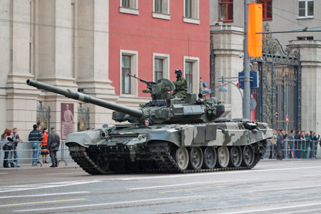 MOSCOW - MAY 4: Military vehicles are going to pass on Red Square, on May 4, 2010 in Moscow. The...