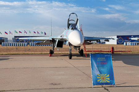 ZHUKOVSKY, RUSSIA - AUG 11: The celebrating of the 100 anniversary of Russian air force. August, 11,...