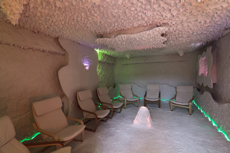The interior of room for salt therapy (salt cave)のeditorial素材