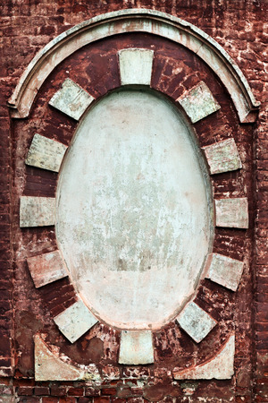 Oval frame in the form of an old architectural elementsの写真素材