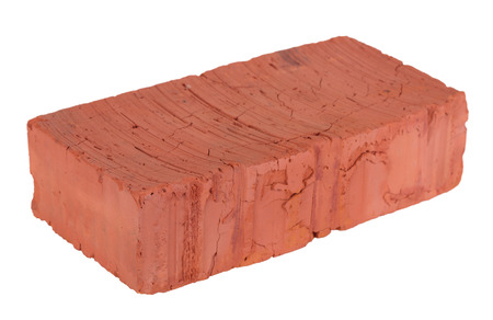 Red brick, isolated on white backgroundの写真素材