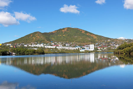 Far east, Russia, Avacha Bay, the city landscape of Petropavlovsk-Kamchatsky の写真素材