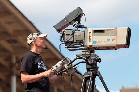 A professional videographer at work