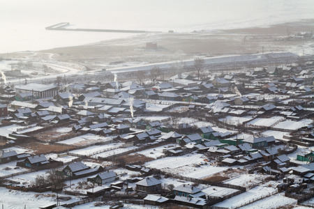 Russia, Irkutsk region, Slyudyansky District, the village of Kultuk on the shore of lake Baikalの写真素材