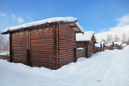 Siberian villageの写真素材