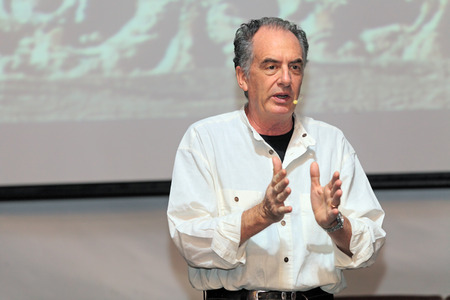 MOSCOW, RUSSIA - NOV 04: The two-day workshop on the art of digital photography. Master class from the well-known English photographer and the author of numerous books on photography Michael Freeman in November, 04, 2012 at Moscow, Russia.のeditorial素材