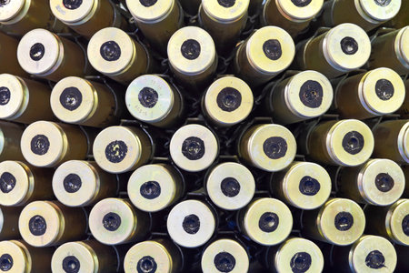 Machine-gun tapes of different caliber, a close-up
