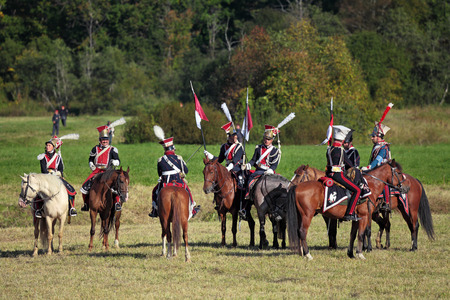 BORODINO, MOSCOW REGION - SEPTEMBER 01: Reenactment of the Borodino battle between Russian and...