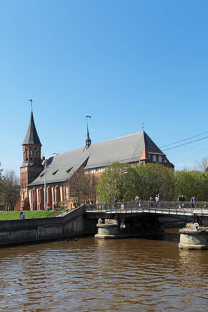 KALININGRAD, RUSSIA - MAY 04: Konigsberg Cathedral, - built in 1333 a Gothic-style inactive Cathedral, located in the historic district Kneiphof on May, 04, 2013 in Kaliningrad, Russiaのeditorial素材