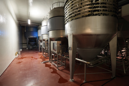 Brewing production - fermentation department, the interior of the brewery, nobodyのeditorial素材