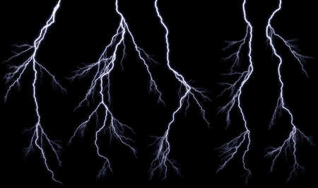 Bright lightning against the black sky