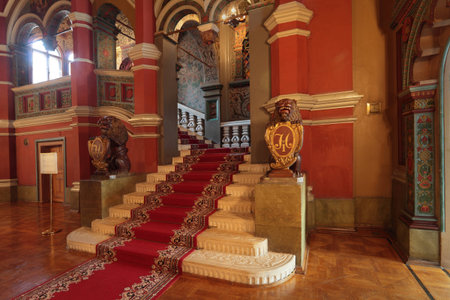 Russia, Moscow, the Terem Palace - historical building on the territory of the Kremlin, a part of the Grand Kremlin Palace built in 1635-1636, at the present time the ceremonial residence of the President of Russia.のeditorial素材