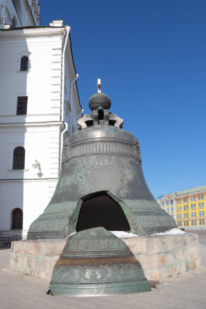 The Tsar bell (also known as the Tsarsky Kolokol, Tsar Kolokol III, or Royal Bell) in Moscow Kremlin, Russiaの写真素材