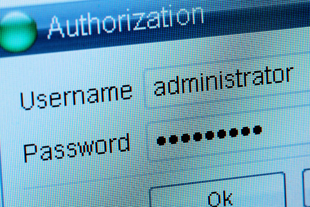Window of input of a login and the passwordの写真素材